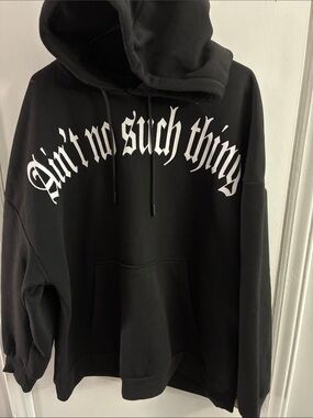 Crooks & Castles Black Hoodie with White Gothic Chest Script